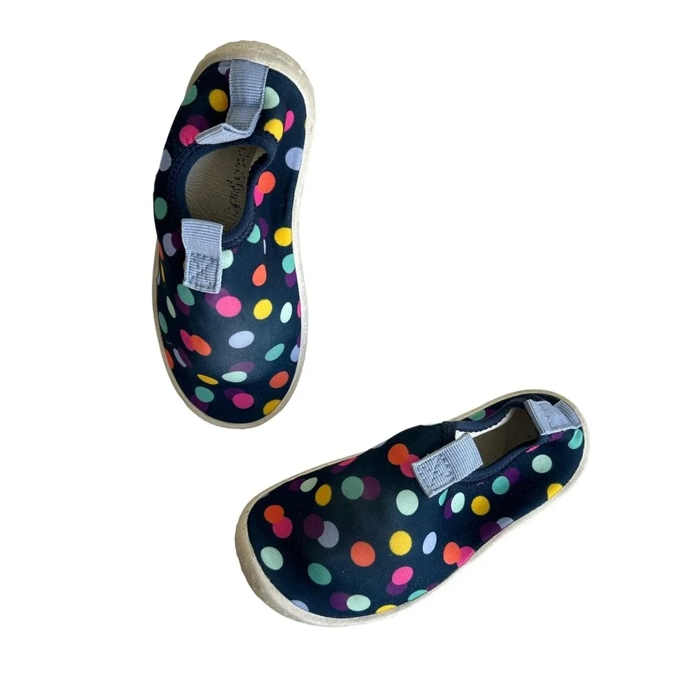 Kids Multicolored Polka Dot Slip-On Flats Shoes